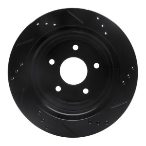 Chevrolet Blazer Brake Rotor (1) - Rear Left - R1 Concepts - Drilled & Slotted - Black - `97-`05